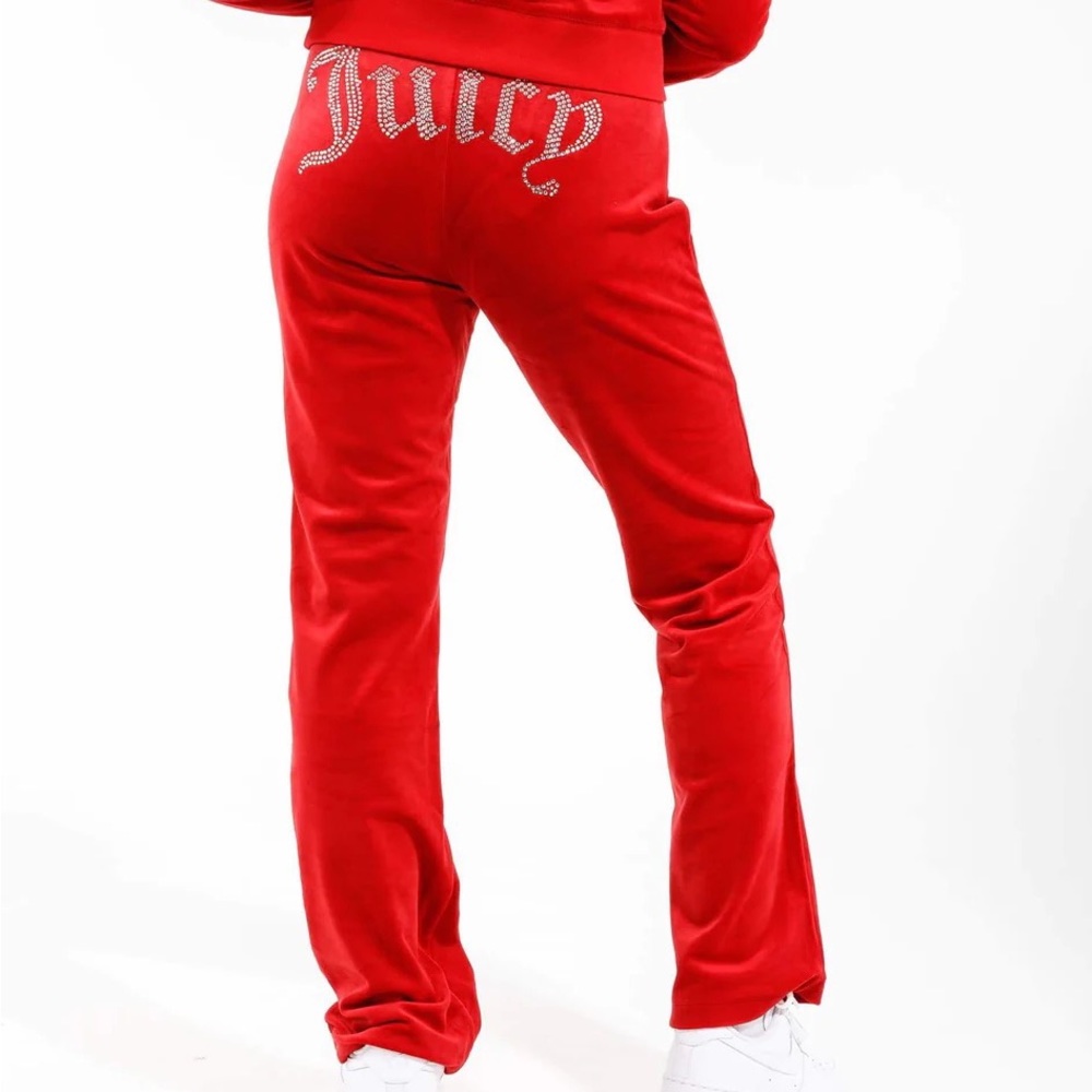 Juicy Couture OG Bling Velour Red Rhinestone Tracksuit PANTS ONLY NWT